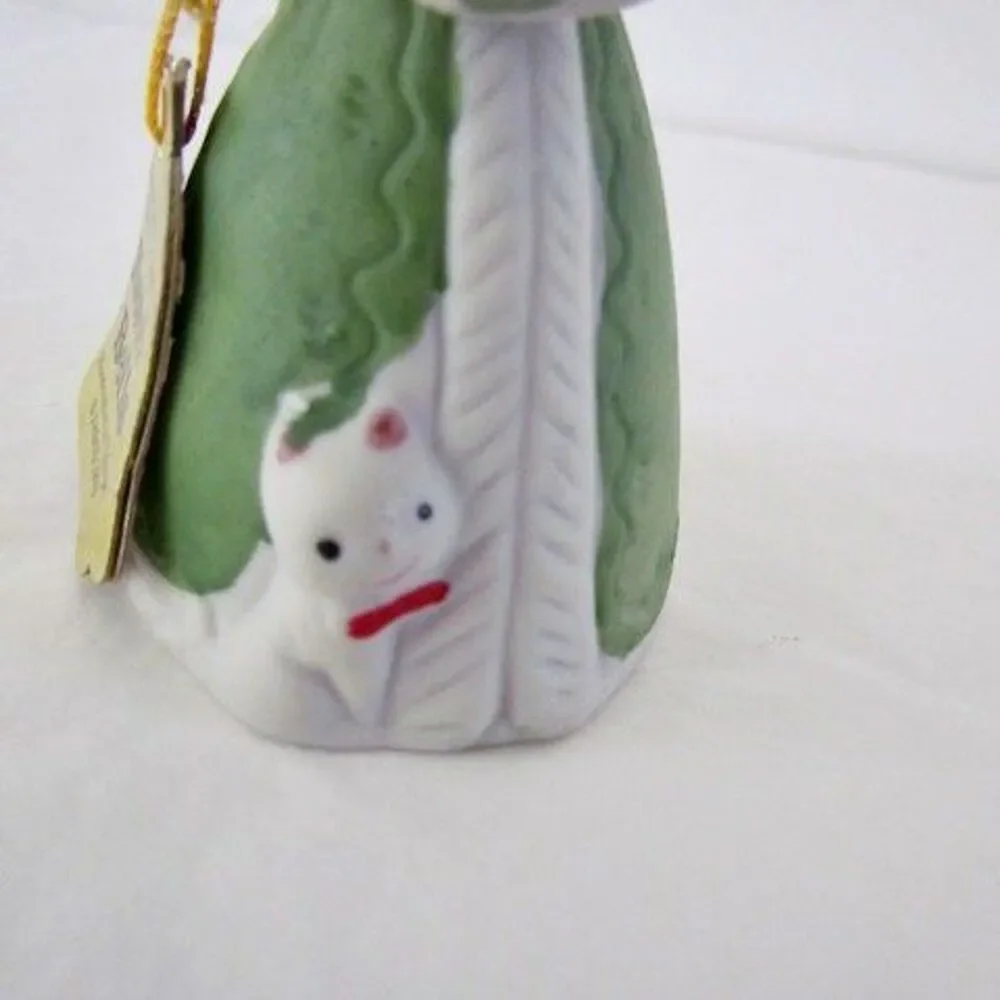 Vintage Merri Bells Christmas Little Girl & Dog Ornament Bell Deadstock